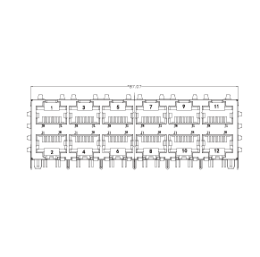 SYT26Q366HWA2D057 90° 侧面插入 2*6 开口朝上/下 1000BASE 带弹片 DIP RJ45