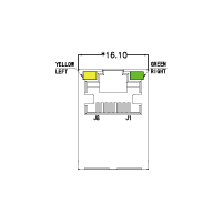 SYT511Q293AC1A8D057 180°立式 1*1 开口朝上 100/1000M  LED Y/G DIP RJ45