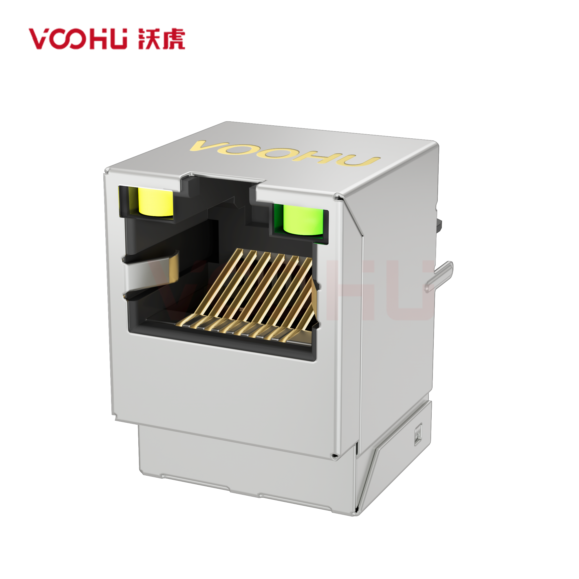 SYT511B002AA1A1D068 带缺口  180&deg; 1*1  100BASE  LED Y/G DIP RJ45