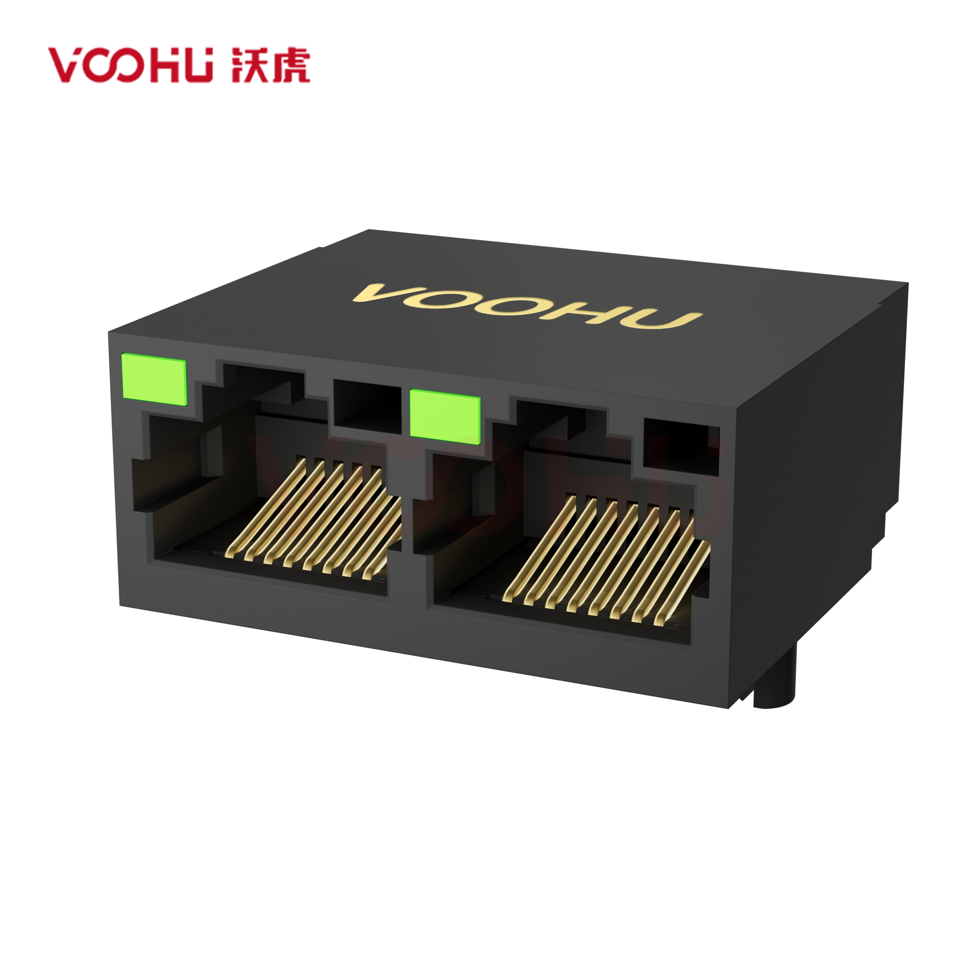 SYT312Q070JB6A4D 90° 侧面插入 1*2 开口朝上 1000BASE LED  DIP RJ45
