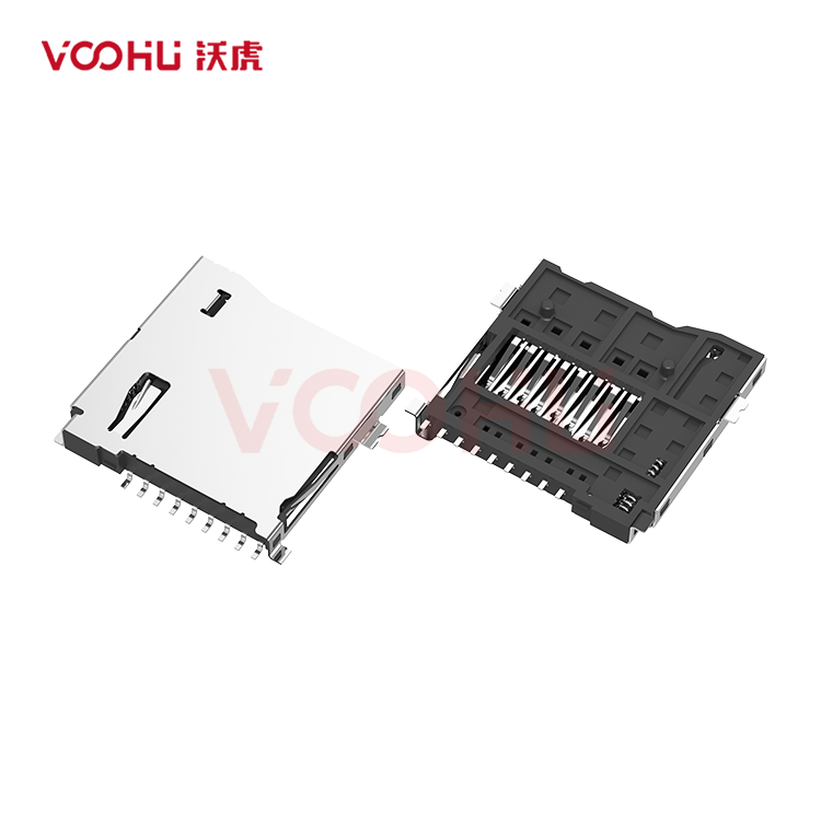 WHMC185-T1250-30 适配类型Micro SD  弹出式  SMT 支持热插拔 Micro SD SD卡座