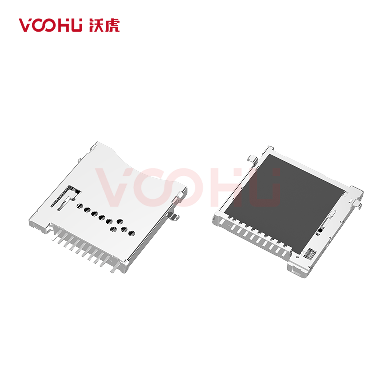 WHMS230-T1250-01 适配类型Micro SD  弹出下沉式  SMT 支持热插拔 Micro SD SD卡座