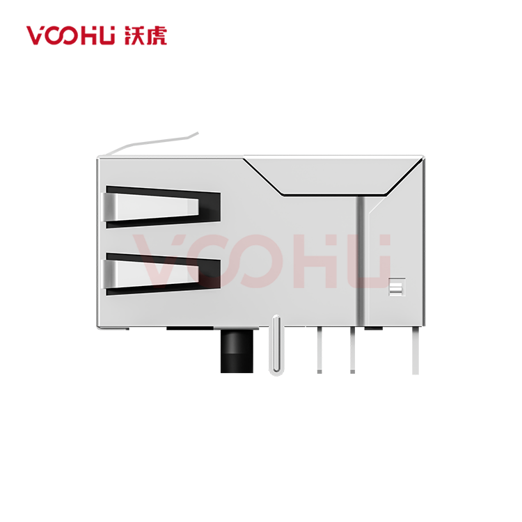 SYT211Q777FD3A4D  90&deg; 侧面插入 1X1  1000BASE  LED灯 G/G RJ45