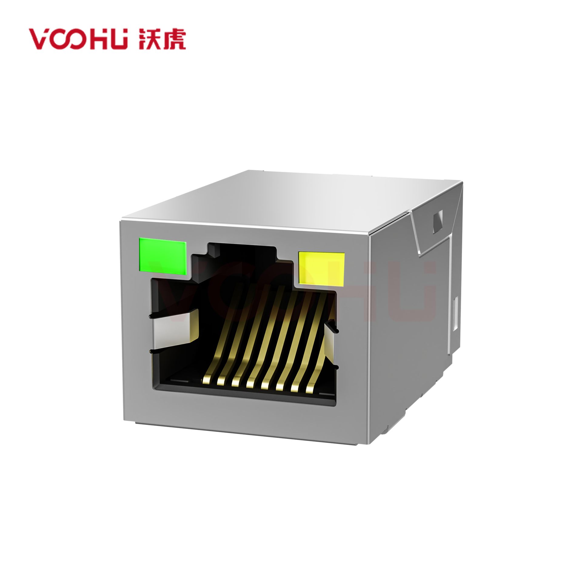 SYT911B202AA2W4S057 90° 侧面插入 1*1 开口朝上 G/Y 10/100M SMD RJ45