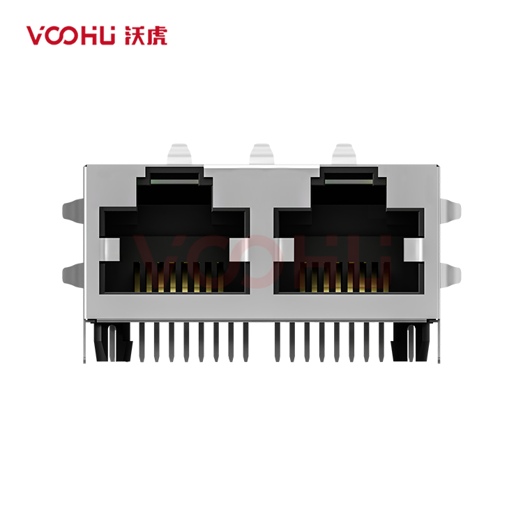 SYT312B002HWA4D 90&deg; 侧面插入  1*2 开口朝上 10/100M  带弹片 DIP  RJ45
