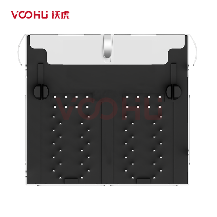 SYT59B32880131101  90&deg; 侧面插入 2*2 开口朝上/下  8P8C EMI (反弹片) DIP RJ45