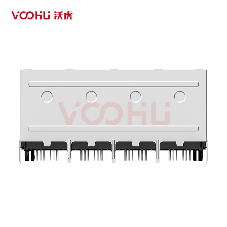 SYT24Q042HWA4D068  90&deg; 侧面插入 2*4 开口朝上/下 1000BASE DIP RJ45