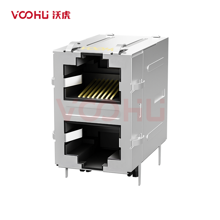 SYT21Q042HWA4D068 90° 侧面插入 2*1 开口朝上/下 1000BASE 无灯带弹片 DIP RJ45