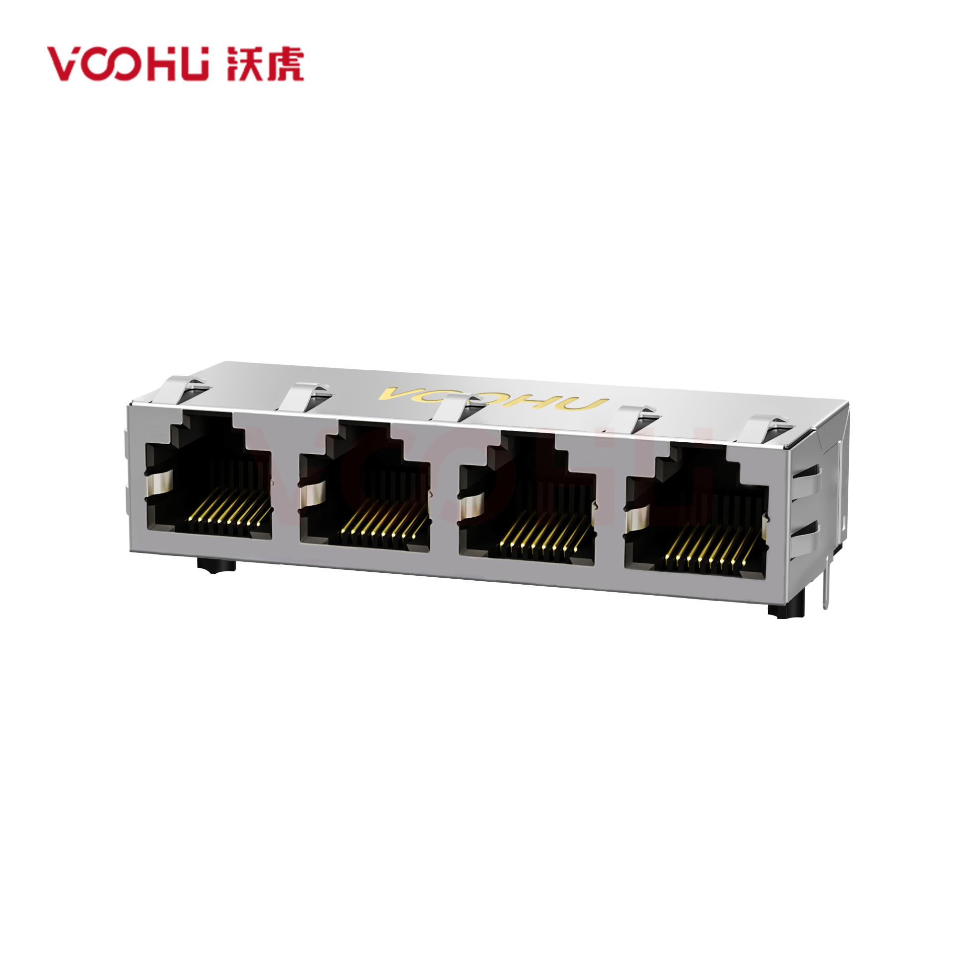 SYT314B002HWA2D057 90° 侧面插入 1*4 开口朝上 10/100M  带弹片 DIP RJ45