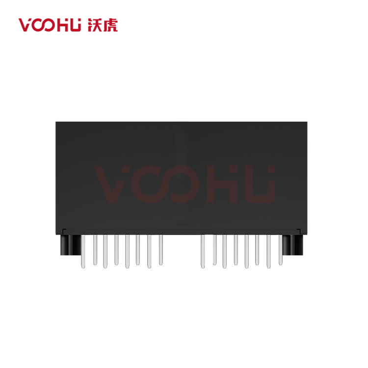 SYT112Q106JB1A1D 90&deg; 侧面插入 1*2 开口朝下 1000BASE LED Y/G DIP RJ45