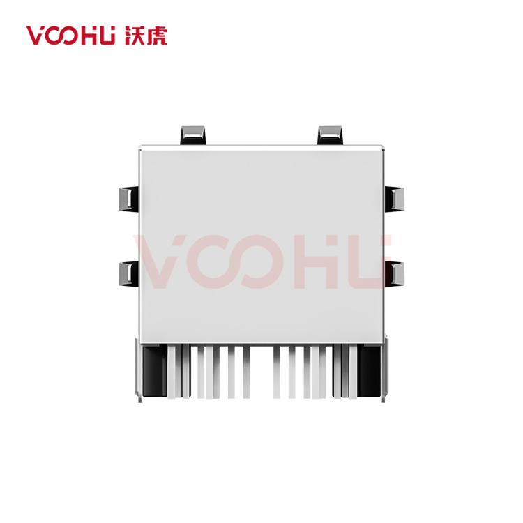 SYT411Q117DF5A1DP  90&deg; 侧面插入 1*1 开口朝上 100/1000BASE GO/Y 带弹 RJ45