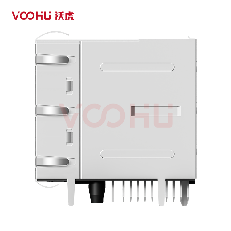 SYT59B32880131101  90&deg; 侧面插入 2*2 开口朝上/下  8P8C EMI (反弹片) DIP RJ45