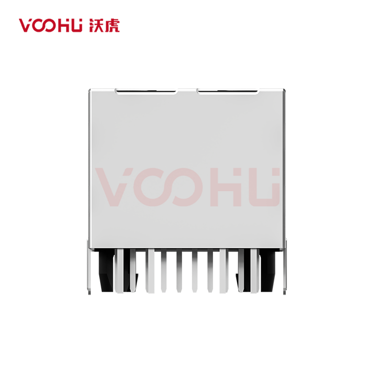 SYT311Q070AJ3A4DN  90&deg; 侧面插入 1*1 开口朝上 GY/G 100/1000M  DIP RJ45