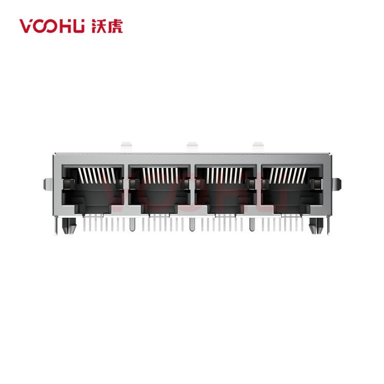SYT56221488HWA1DY1187  开口朝下  1X4 带屏蔽带弹片  RJ45