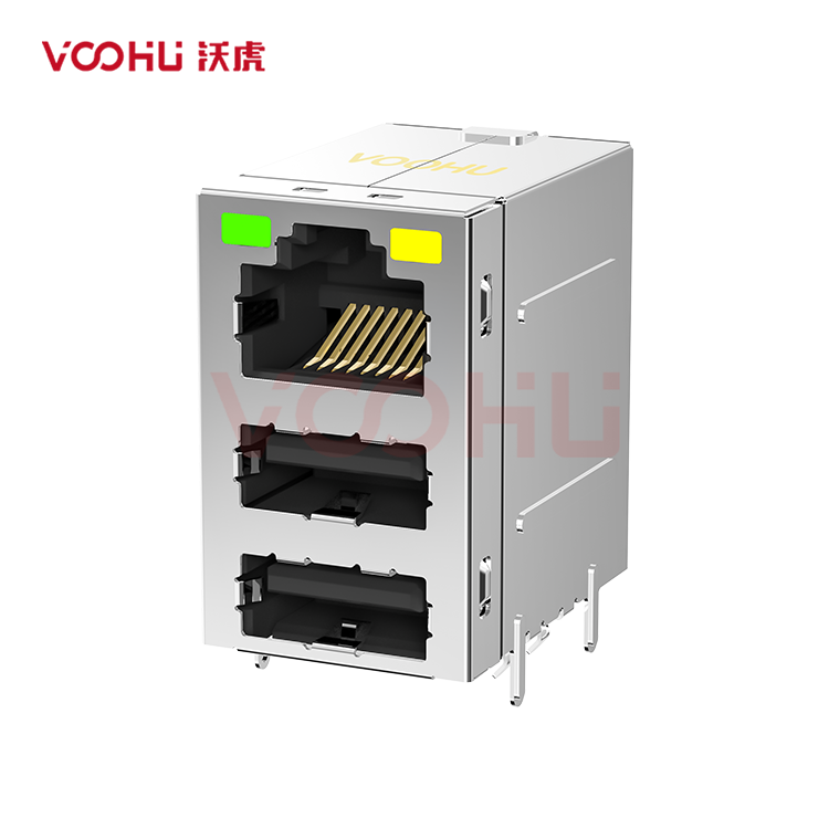 SYTRU222188AB1WDB1162 90° 侧面插入  1*1 开口朝上 Y/G DIP RJ45+USB