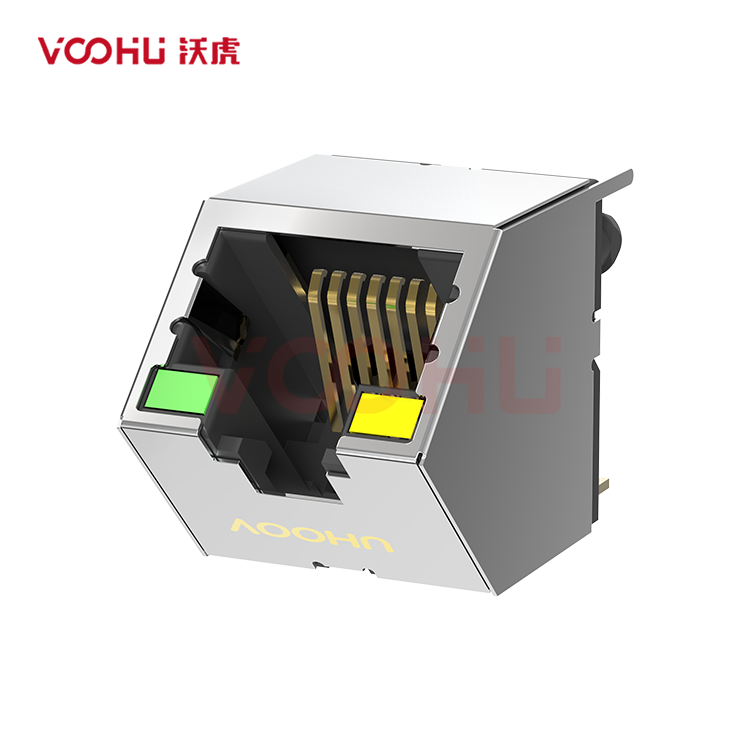 SYT52C1188AB2C1DB4134 45°斜口 1*1 开口朝上 G/Y DIP RJ45
