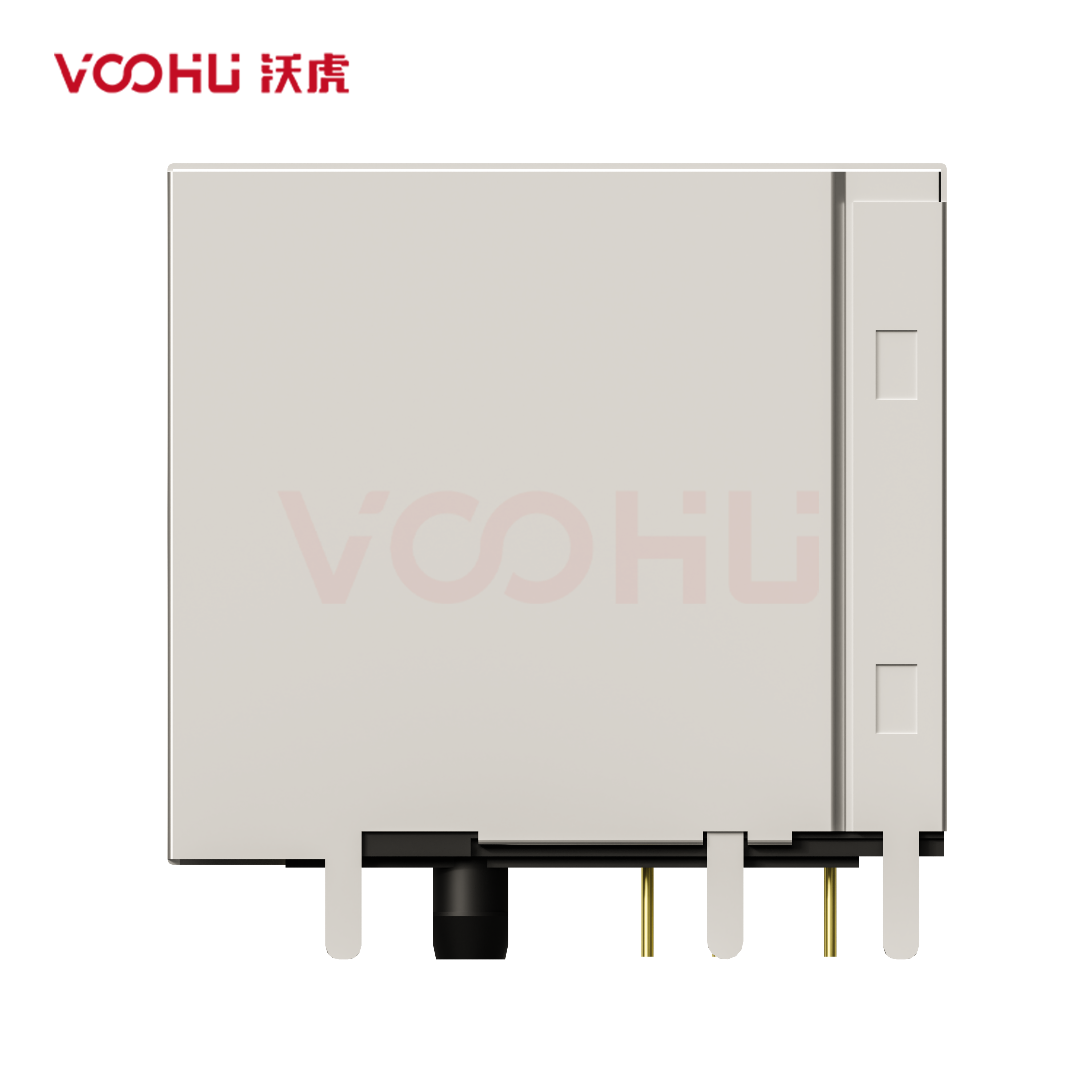 SYT59212288GWA1DY1E022 90&deg; 侧面插入 2*2 开口朝上/下 带屏蔽 DIP RJ45