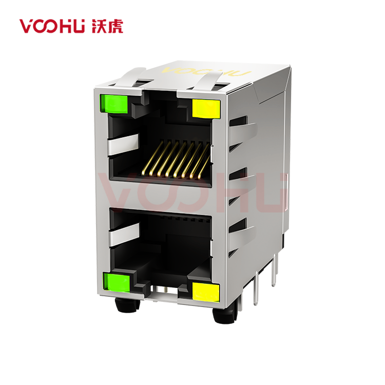 SYT59212188DB2A1DY1C022短体 90° 侧面插入 2*1 开口朝上/下  LED G/Y DIP  RJ45
