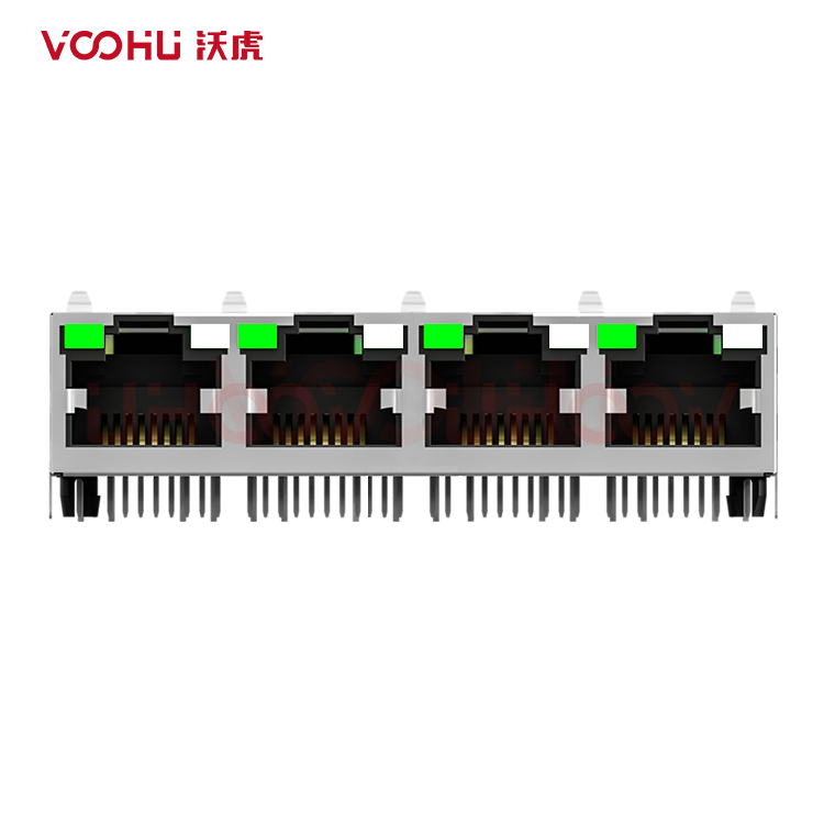 SYT314Q070DE3A2DDBB359 90° 侧面插入 1*4 开口朝上 G/GY 100/1000M DIP RJ45
