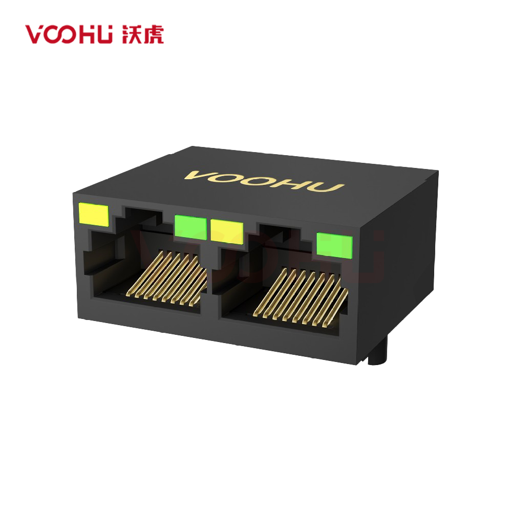 SYT312B002JB1A4DQN  90&deg; 侧面插入  1*2 开口朝上 10/100M Y/G  DIP  RJ45
