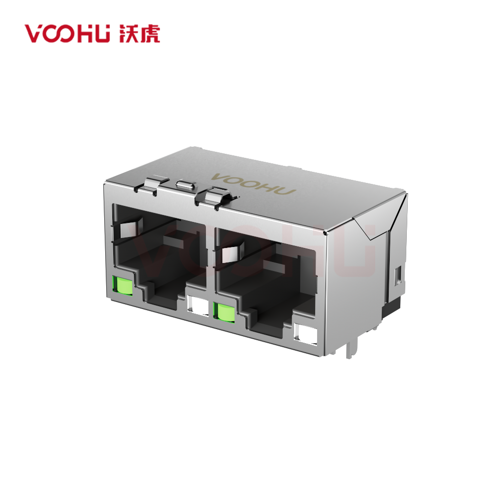 SYT56F1288AE6A2DB3359 90° 侧面插入 1*2 开口朝下 G/GO DIP RJ45