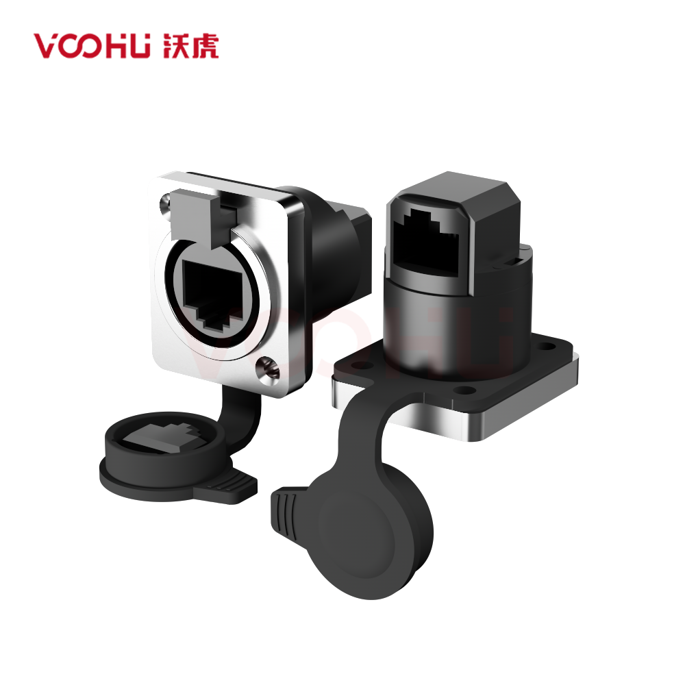 WHKNZ6390  接线方式：RJ45/90度  工业温度 -40℃～+85℃  卡侬自锁系列