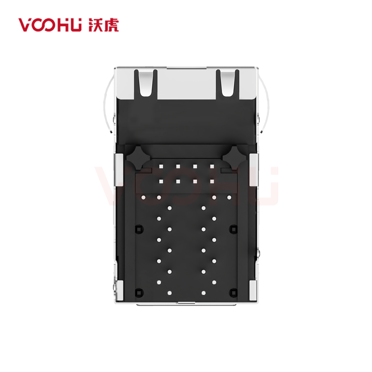 SYT21Q042DG1A2D057 90&deg; 侧面插入 2*1 开口朝上/下 1000BASE LED GY/GY 带屏蔽带弹片 DIP RJ45