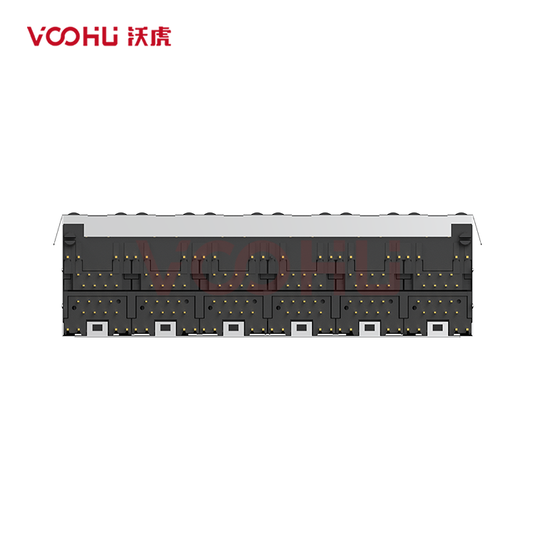 SYT26Q248DB2A5DP068 90&deg; 侧面插入 2*6 开口朝上/下 LED G/Y 1000BASE POE 720mA 带屏蔽 DIP RJ45
