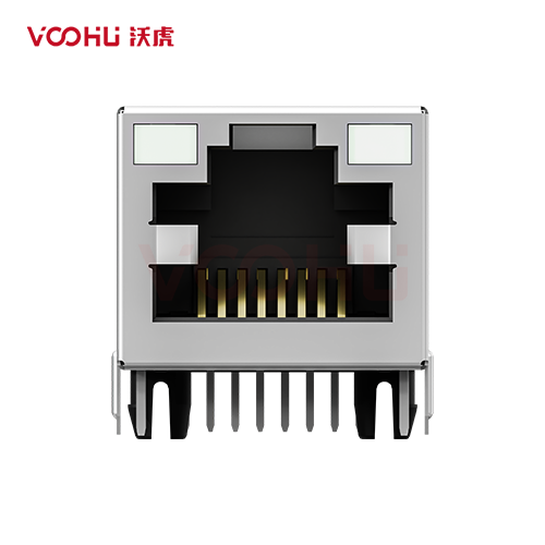 SYT211Q066CG1A4D 90&deg; 侧面插入 1*1 开口朝上 GY/GY 100/1000M DIP RJ45