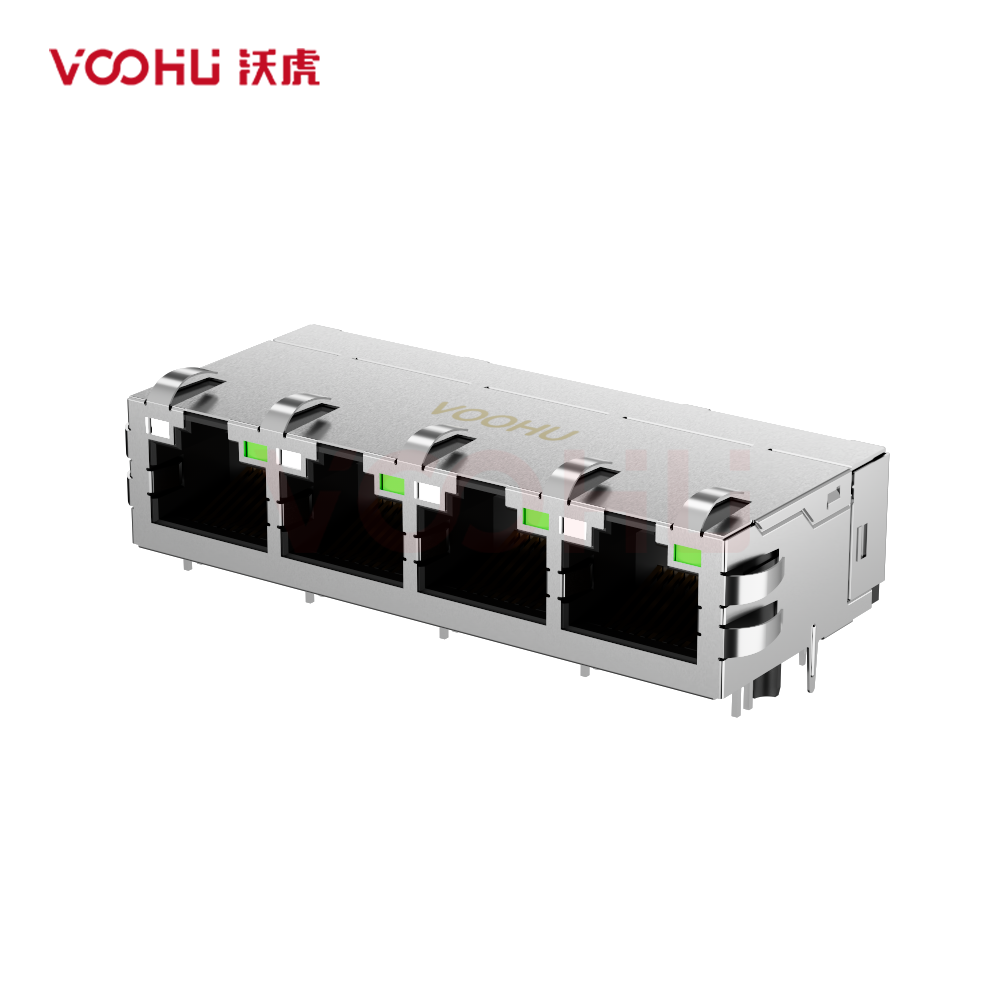 SYT561488DF4A3DY1027  90&deg;  1*4 开口朝上 LED YG/G 带弹片 DIP RJ45