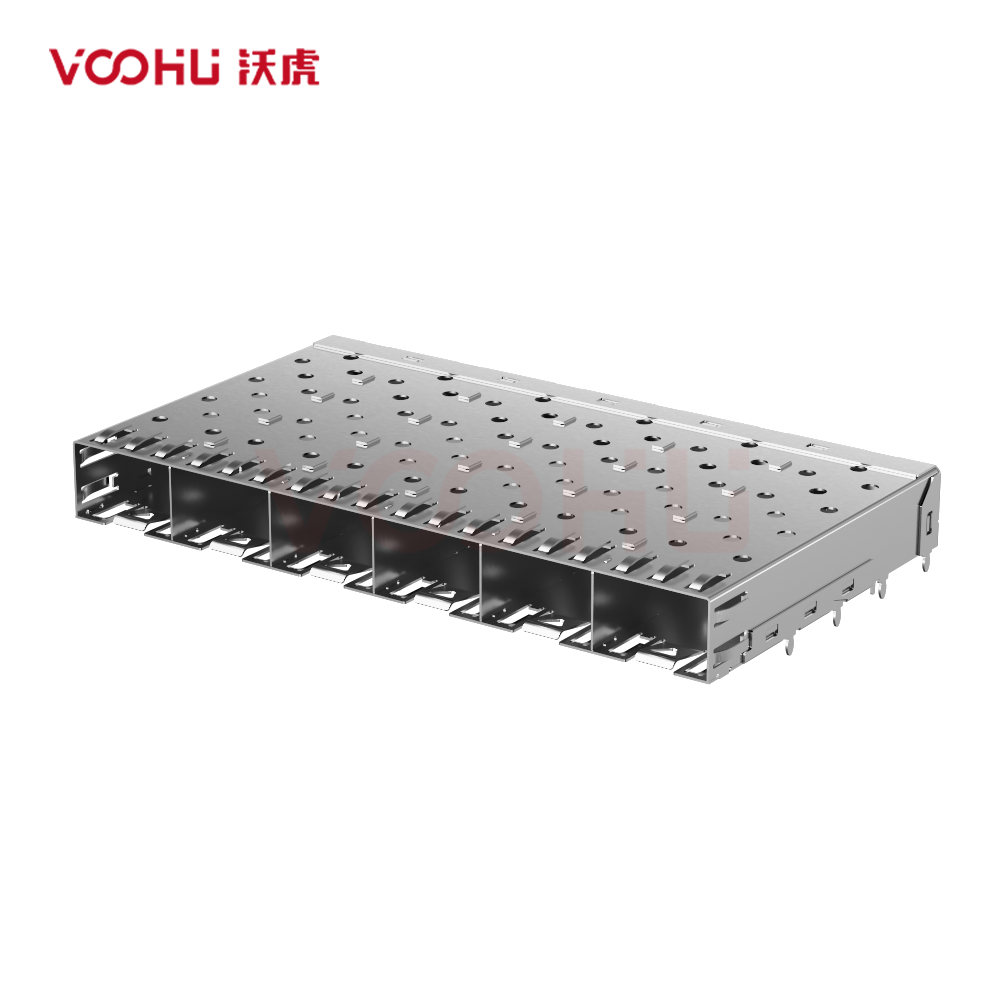 WHSFP01416W009 SFP 1×6 5G Cage Press-Fit 镀镍30U 光纤笼子