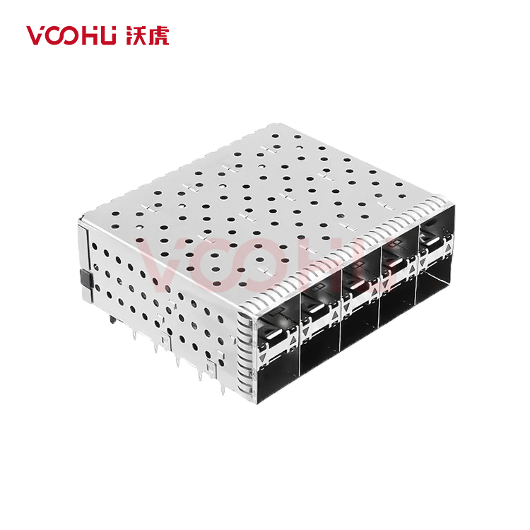 WHSFP15825F013 SFP+ 2×5 10G Press-Fit Cage+Connector SFP镀金厚度30U 光纤笼子