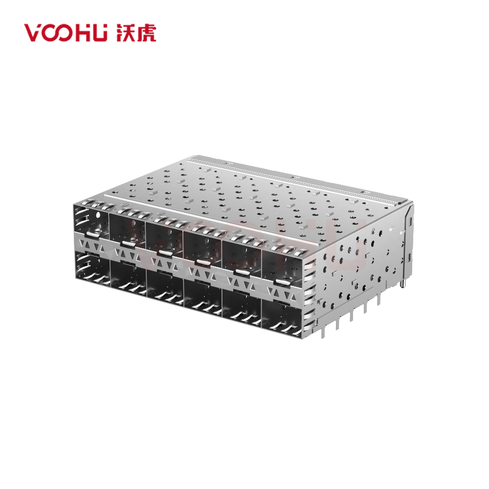 WHSFP06026F042 SFP 2×6 5G Cage+Connector SFP镀金厚度 30U 镀镍30U 光纤笼子