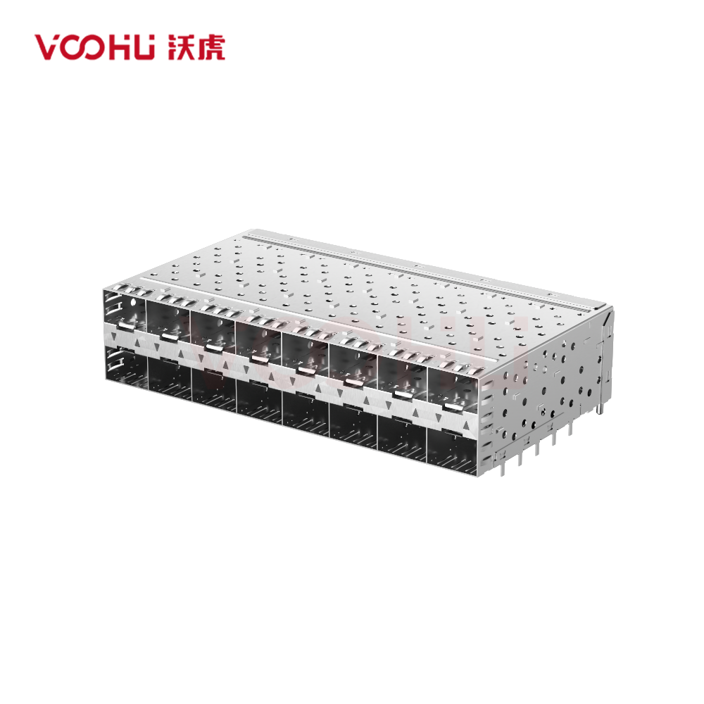 WHSFP06228F015  SFP 2×8 5G Cage+Connector SFP镀金厚度30U 镀镍 30U 光纤笼子