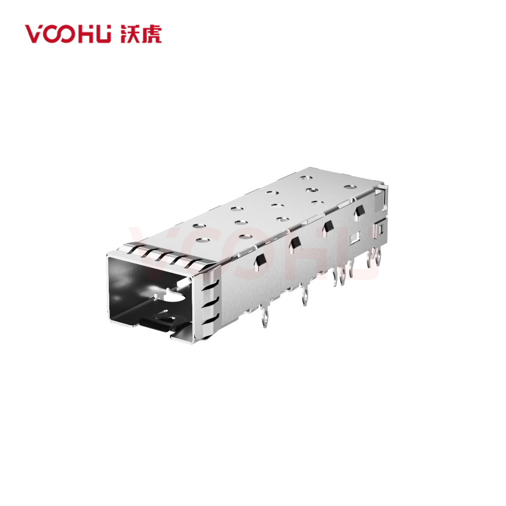 WH81-111-Y0013-1  SFP+ 1×1 10G Solder Cage 光纤笼子