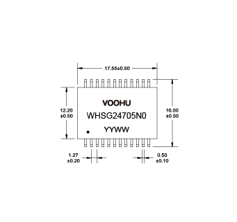 WHSG24705N0  单口 SMD 千兆 PIN24 non-PoE 以太网变压器