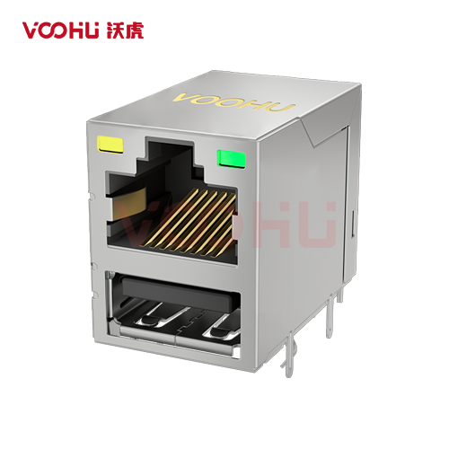 SYTRU131188AB1WDB1162 LED(左黄 右绿) 1*1 开口朝上 RJ45+USB3.0 带屏蔽