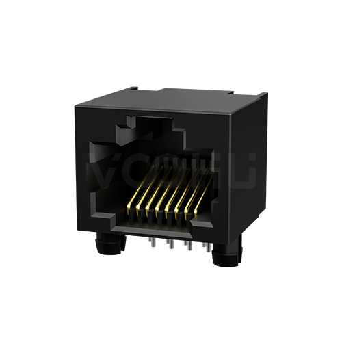 SYT561188IWD1DY1027  90&deg; 侧面插入 1*1 开口朝上 56无灯全塑 DIP RJ45