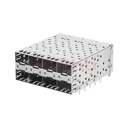 WHSFP05624D012 SFP 2&times;4 5G Cage+Connector SFP镀金厚度15U 光纤笼子