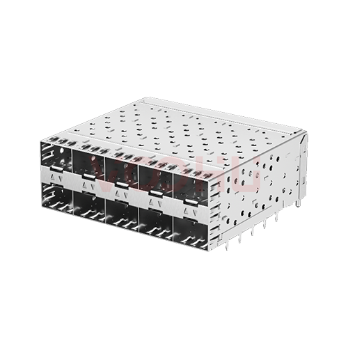 WHSFP05825F010 SFP 2&times;5 5G Cage+Connector SFP镀金厚度30U 镀镍 30U 光纤笼子