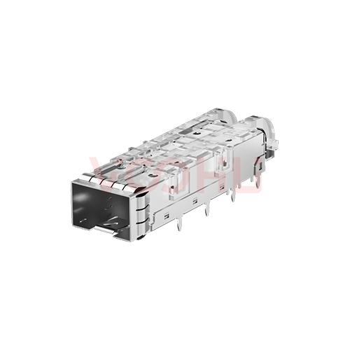 WHSFP10211W037 1*1 压接 SFP+ 光纤笼子 带导光柱