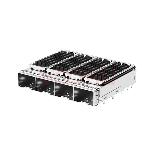 WHSFP11014W085 1*4 压接 SFP+光纤笼子 带散热片