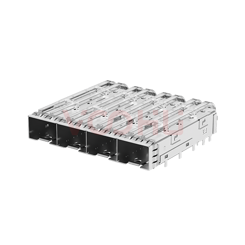 WH81-114-Y0017-1 1*4 压接 SFP+光纤笼子 带导光柱