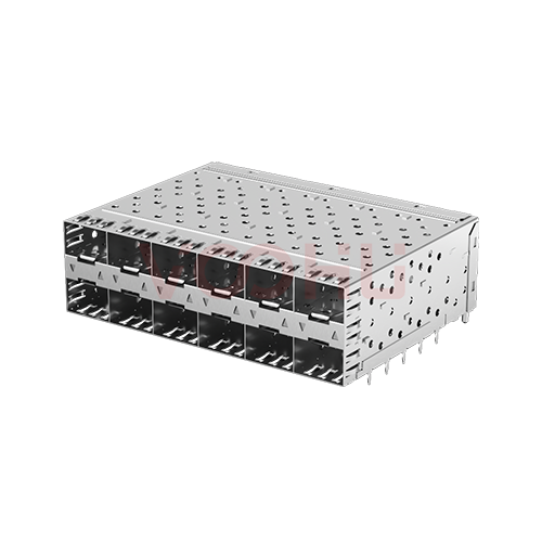 WHSFP06026F026 2*6 压接 SFP笼子+连接器 镀金30U 镀镍30U