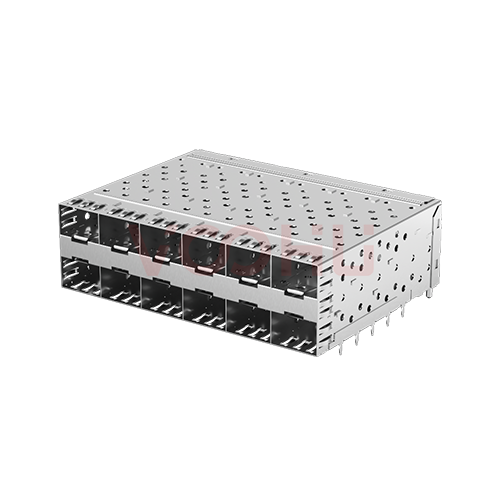 WHSFP05926F003 2*6 压接 SFP笼子+连接器 镀金30U 镀镍30U