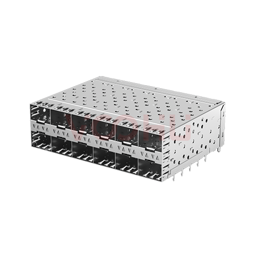 WHSFP06026F025 2*6 压接 SFP笼子+连接器 镀金30U 镀镍30U