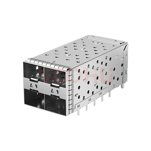 WHSFP15422F031  SFP+ 2&times;2 压接  Cage+Connector SFP镀金厚度30U 光纤笼子
