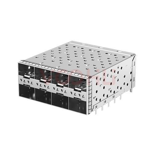 WHSFP15624F029 2X4 压接式  SFP+ 笼子+连接器 镀金30U" 镀镍30U"