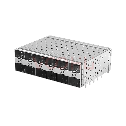 WHSFP16026F018 SFP+ 2&times;6 10G Press-Fit Cage+Connector SFP镀金厚度30U 镀镍30U 光纤笼子