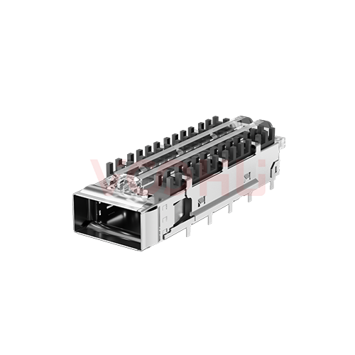 WHSFP20111W038 1X1 QSFP+ 笼子 带散热片 带导光柱 镀镍30U&rdquo;